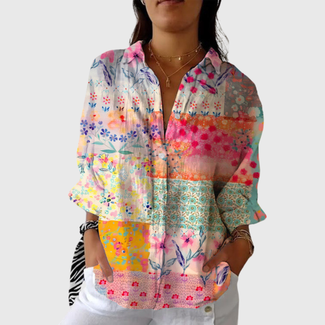 Nathalie | Light and Colourful Printed Blouse