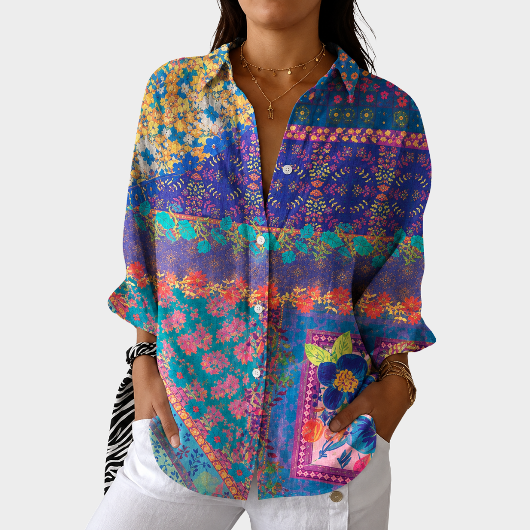 Michèle | Airy Colourful Printed Blouse