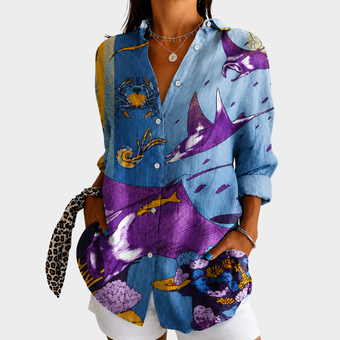 Linda | Ocean Dreams Art Blouse