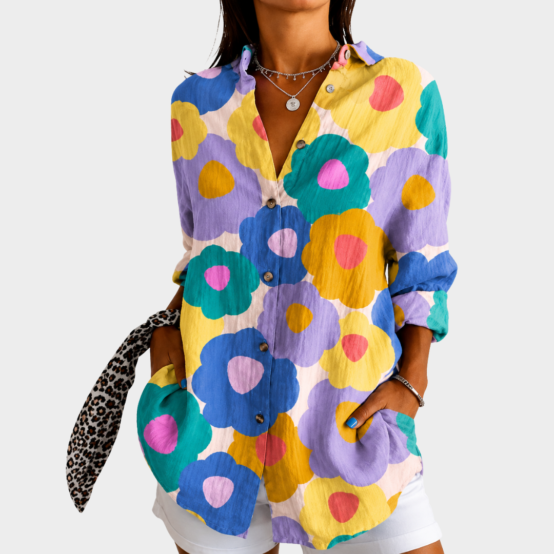 Marianne | Pastel Flower Garden Blouse