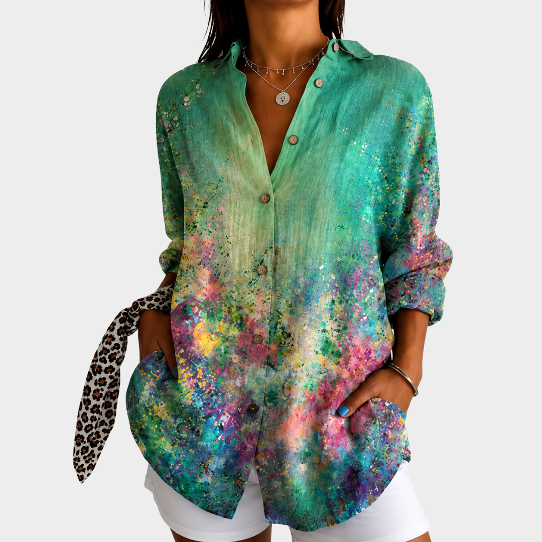 Marie-Claire | Emerald Meadow Art Blouse