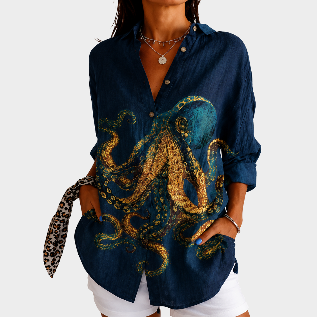 Paulette | Ocean Treasure Statement Blouse