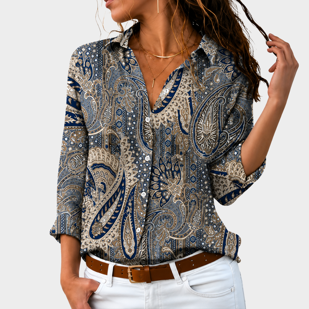 Claudette | Timeless Paisley Charm Blouse