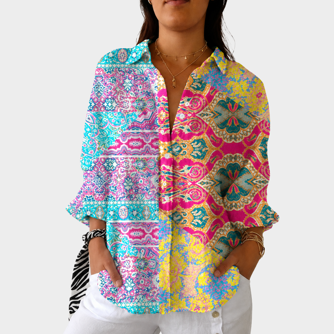 Claudia | Airy Colourful Printed Blouse