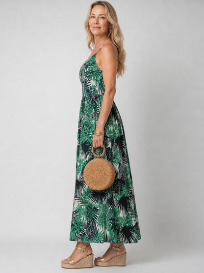 Gisèle | Floral Midi Dress, V-Neck