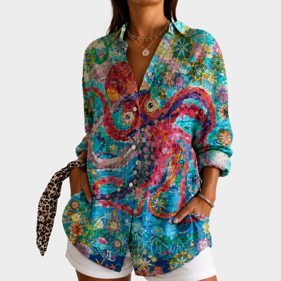 Christine | Ocean Blossom Art Blouse