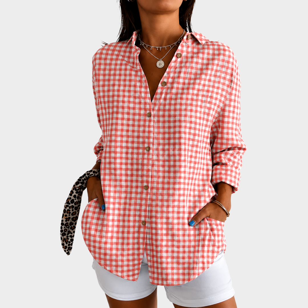 Bernadette | Coral Picnic Charm Blouse