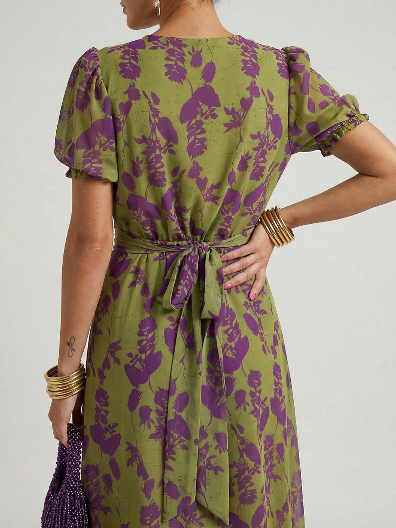 Viviane | Floral Midi Wrap Dress