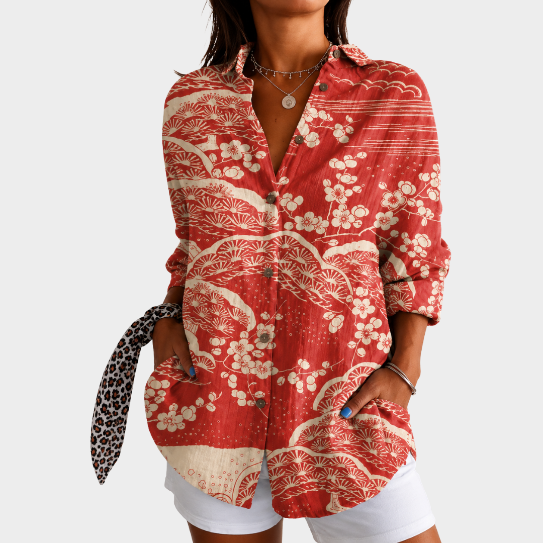 Louisette | Sunset Blossom Coast Blouse