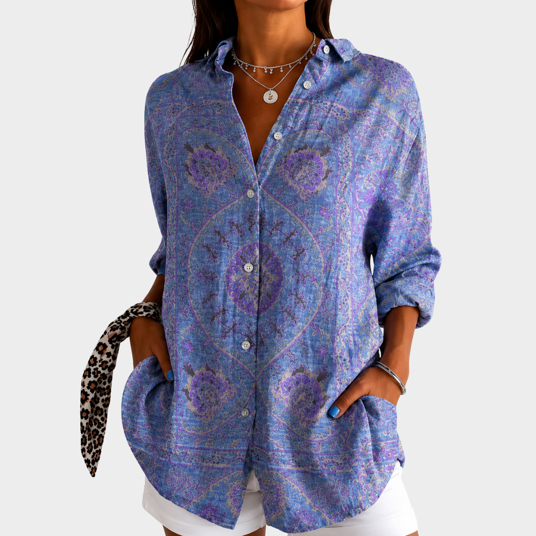 Thérèse | Lavender Mosaic Grace Blouse