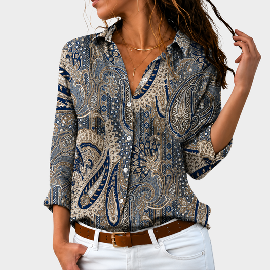 Claudette | Timeless Paisley Charm Blouse