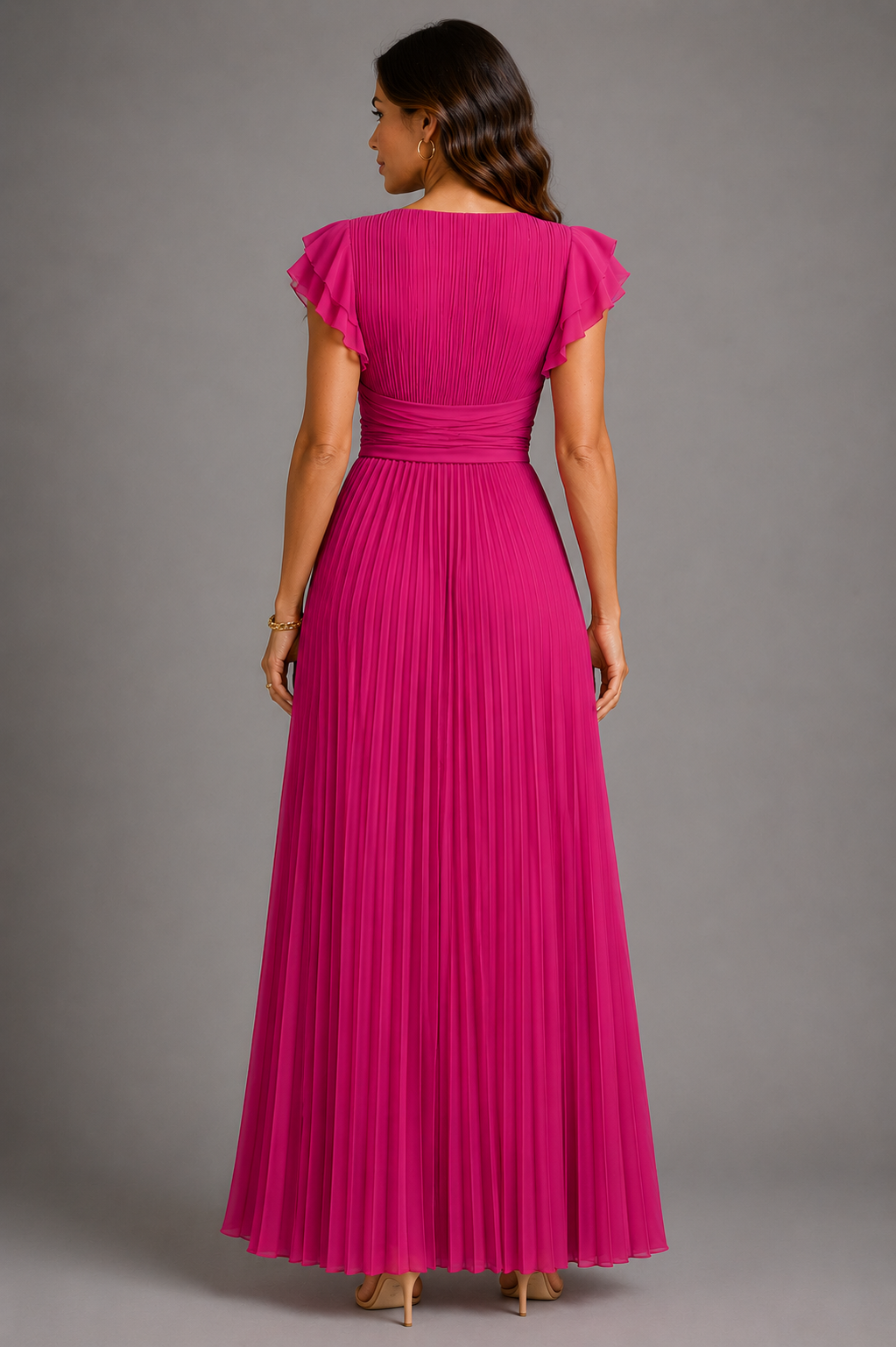 Sélène | Glamorous Pleated Long Dress