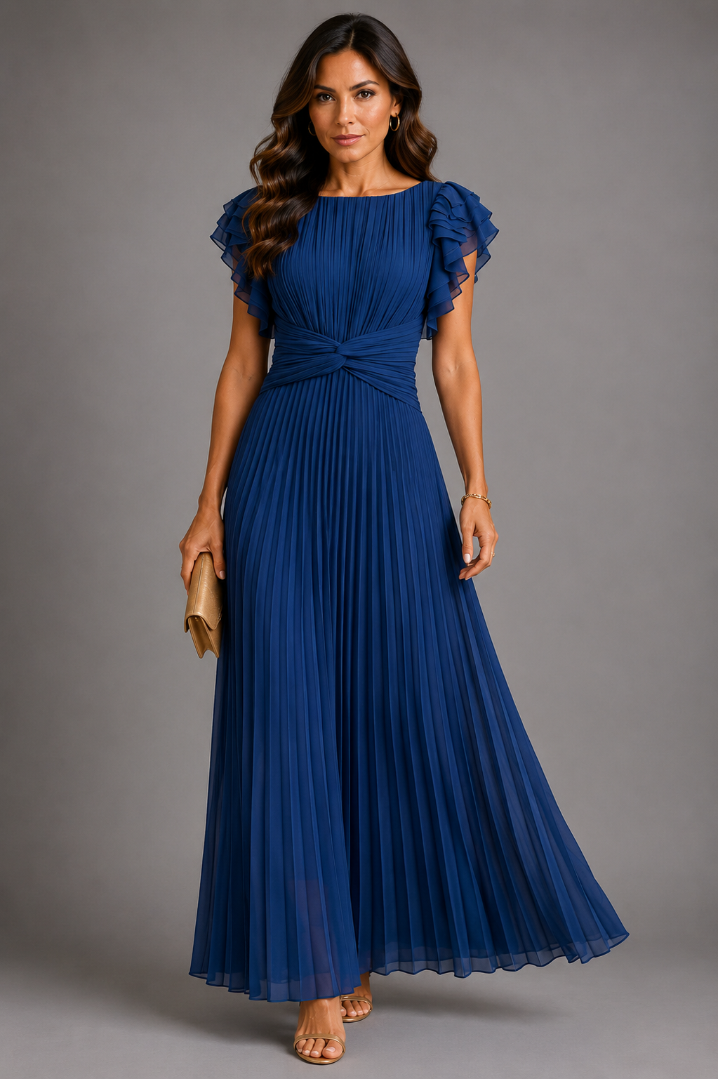 Sélène | Glamorous Pleated Long Dress