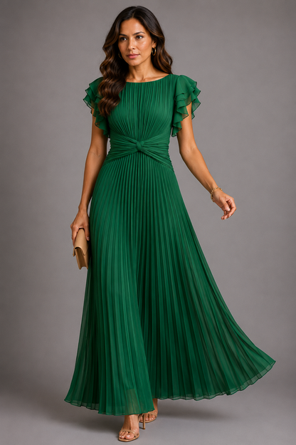 Sélène | Glamorous Pleated Long Dress