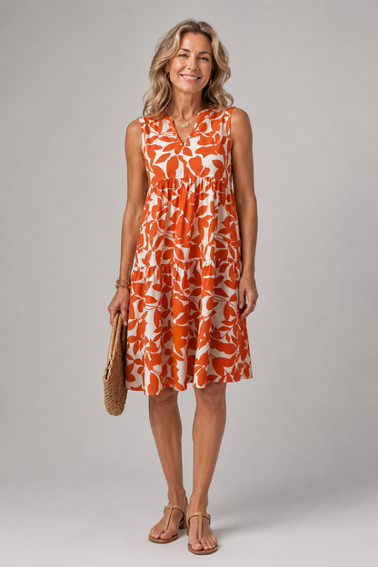 Margot | Midi Floral Dress, V-Neck