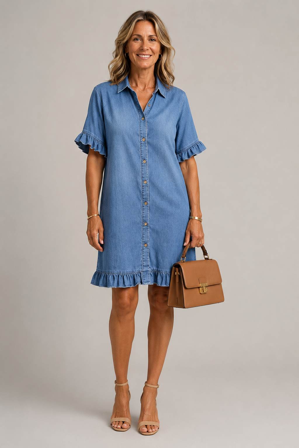 Margaux | Button-Up Denim Style Dress