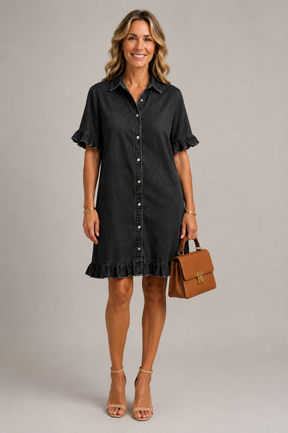 Margaux | Button-Up Denim Style Dress