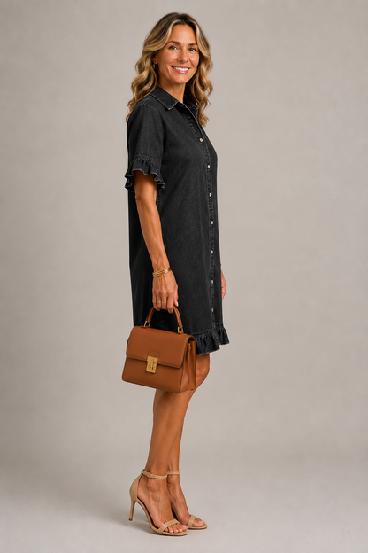 Margaux | Button-Up Denim Style Dress