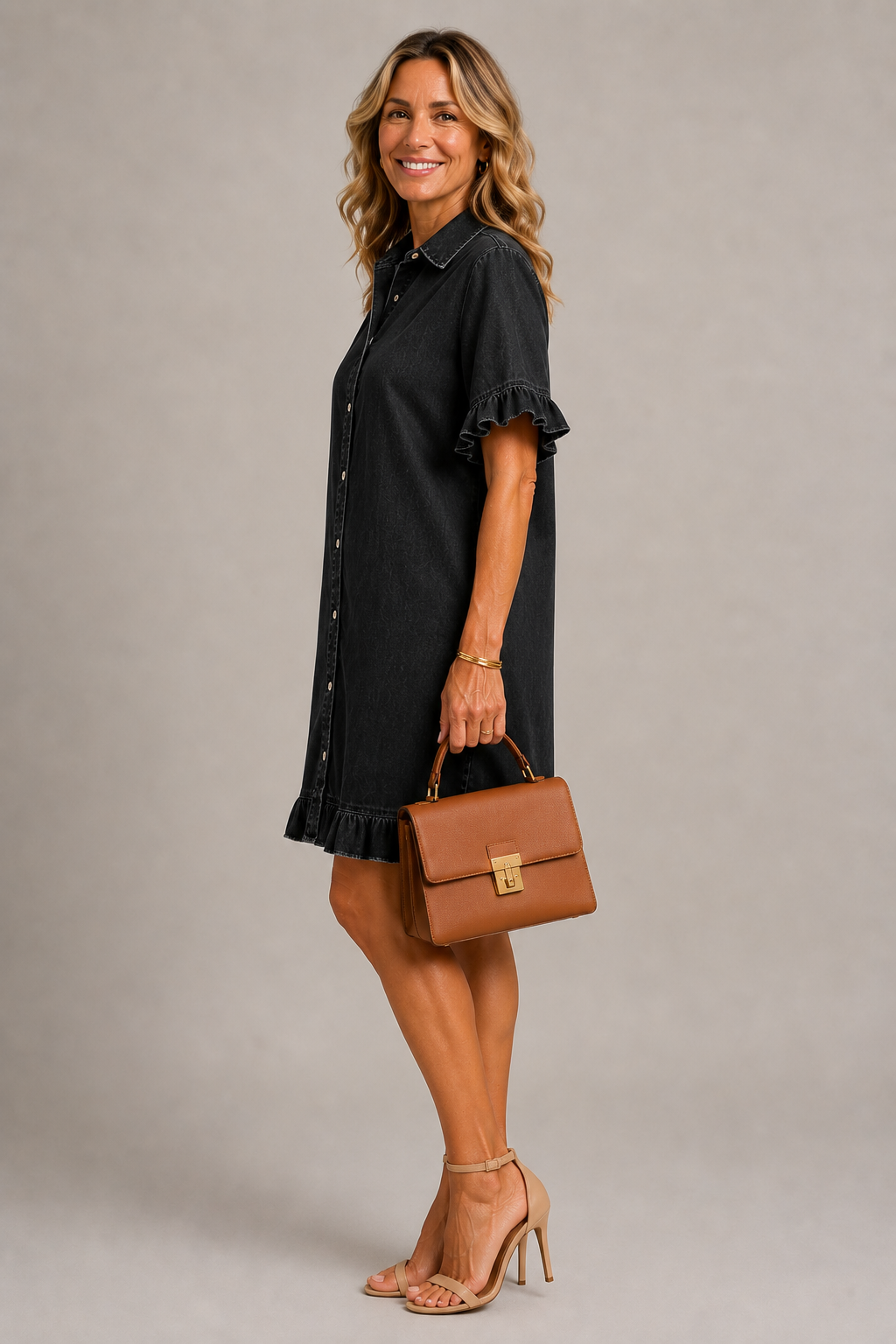 Margaux | Button-Up Denim Style Dress