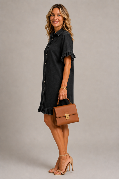 Margaux | Button-Up Denim Style Dress