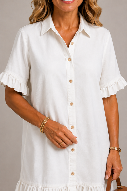 Margaux | Button-Up Denim Style Dress