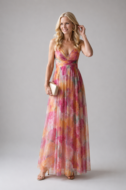 Elise | Gradient Maxi Wrap Dress