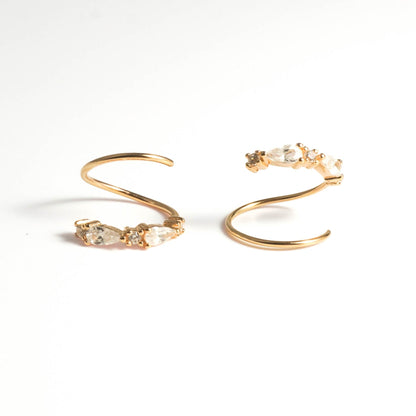 Sleek Arc Spiral Hoop Twist Earrings