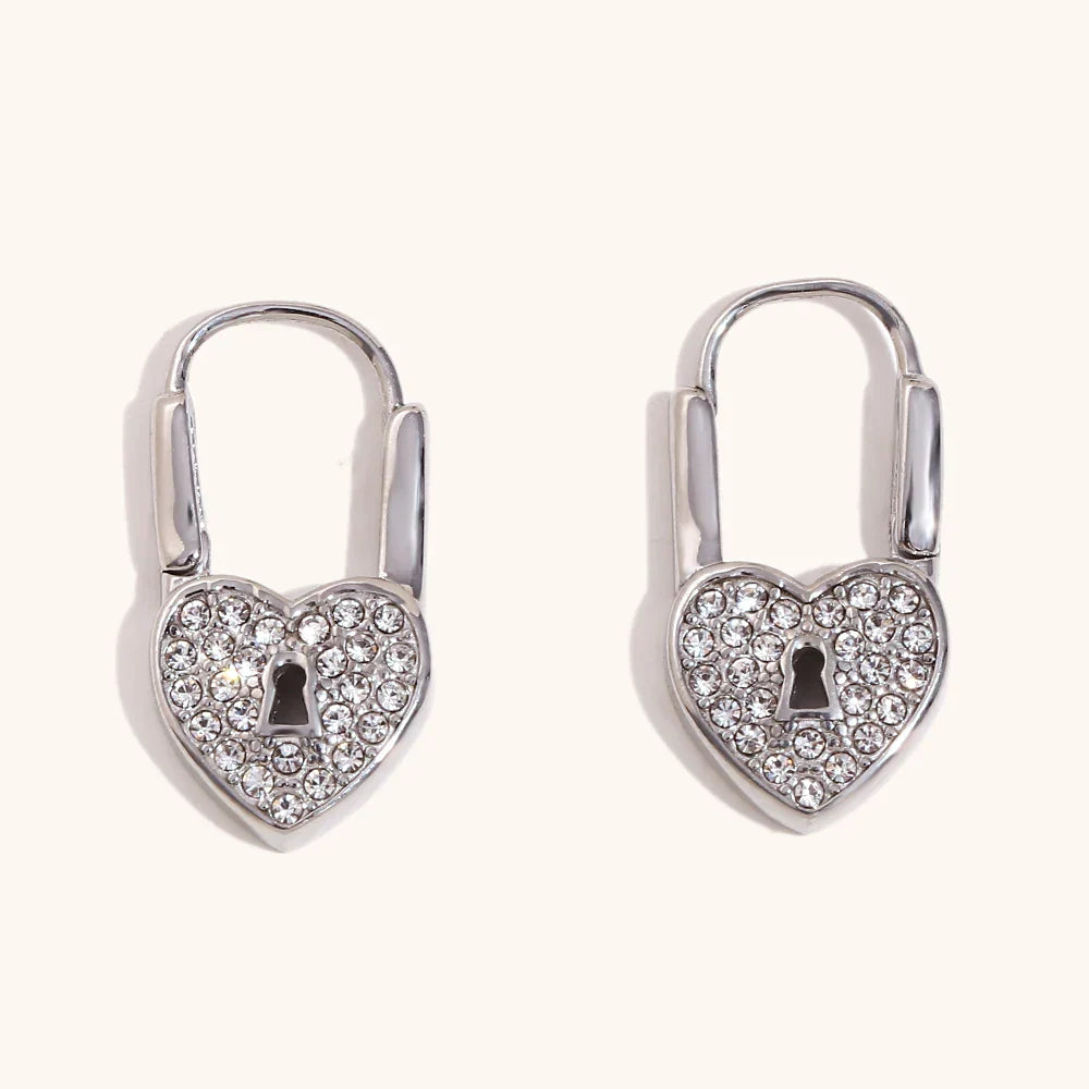 Golden Hour Heartlock Hoops