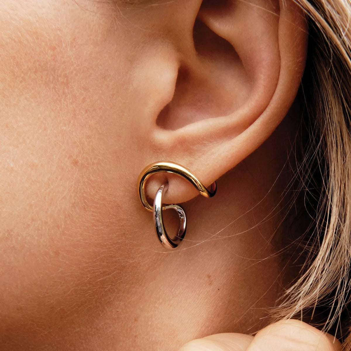 Entwined Two-Tone Earrings