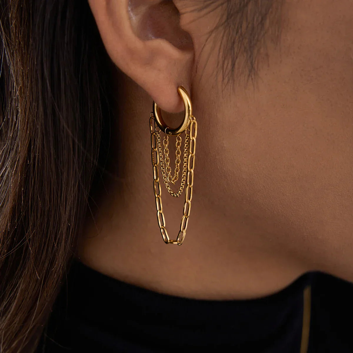 Chainfall Studio Hoop Earrings