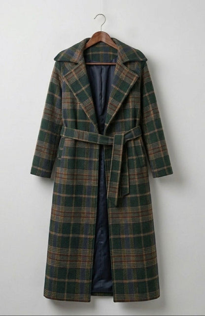 Ivy | Forest Green Check Longline Coat  — Final Edit