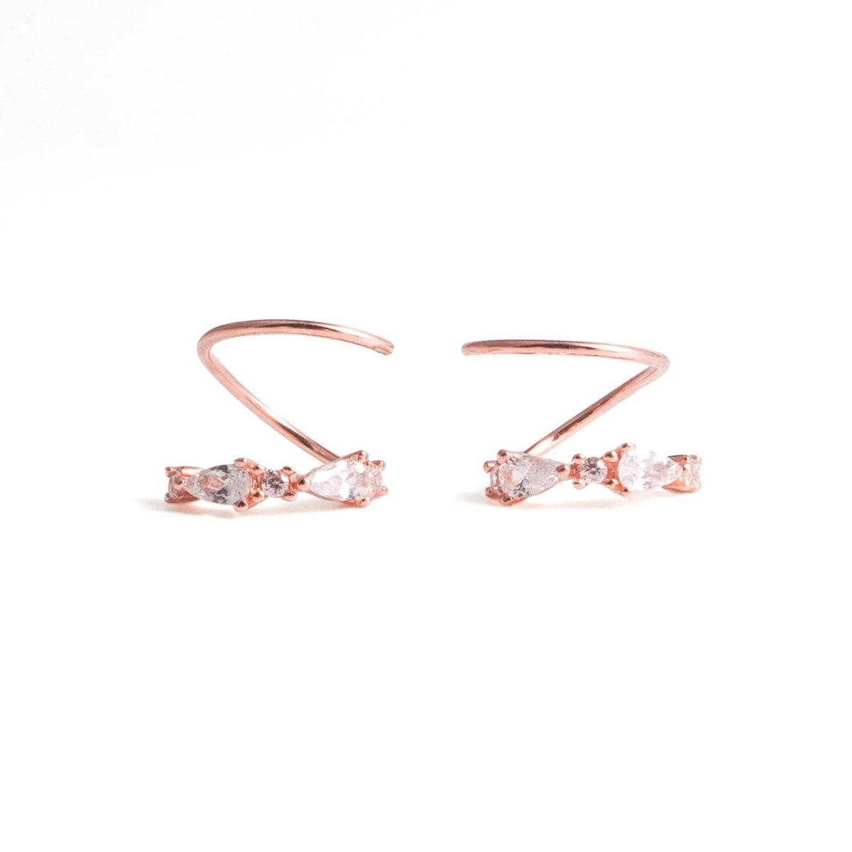 Sleek Arc Spiral Hoop Twist Earrings