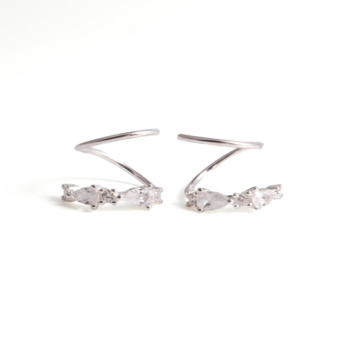 Sleek Arc Spiral Hoop Twist Earrings