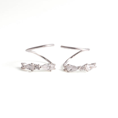 Sleek Arc Spiral Hoop Twist Earrings