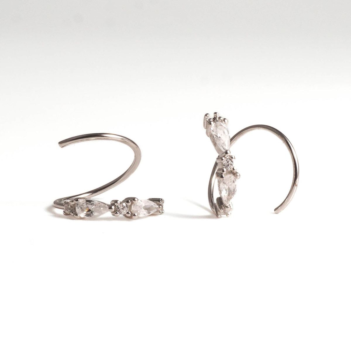 Sleek Arc Spiral Hoop Twist Earrings