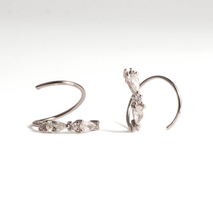Sleek Arc Spiral Hoop Twist Earrings